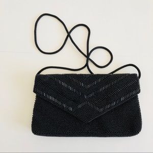 Black Crossbody beaded bag